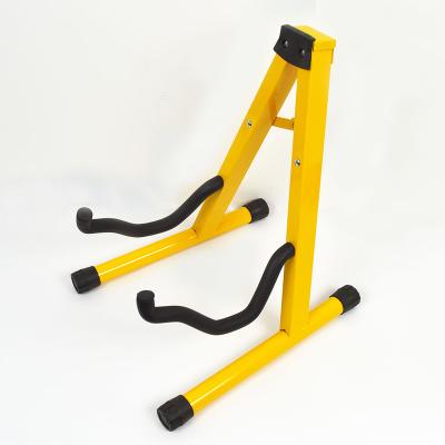 China Yellow Portable Single Floor GUITAR Guitar Stand For Universal Acoustic Electric Musical Instrument Display for sale