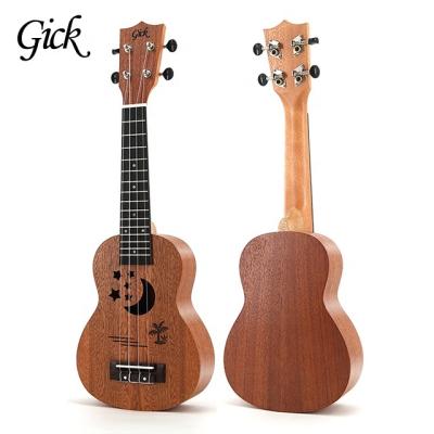 China Sapele Musical Instrument Sale 21 Inch Model Sapele Star Single Moon Bay Ukulele for sale