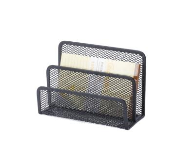 China 100% Eco-Friendly Amazon Desktop Mail Organizer File Holder Letter Sorters With 3 Upright Metal Mesh Compartments Document Tray for sale