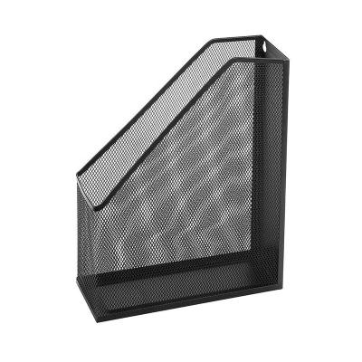 China China Metal Factory Provided Good Quality Metal Mesh Desktop Magazine Folder Holder Rack for sale