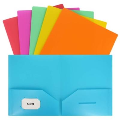 China PVC SAM 12 Pack Plastic Pocket Folders - 2 Heavy Duty Plastic Pocket Folder, in 6 Colors for sale