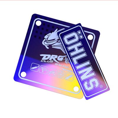 China Custom Plate Creative Titanium Plating Stainless Steel License Plate Printer Shinny Embossed Universal by Motorcycle/Bicycle License Plate Look for sale