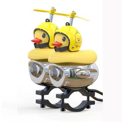 China High beam+low beam+flash light+2 color modified decoration lamp creative yellow RUBBER Duck Light Universal Motorcycle Team flash light per motorcycle for sale