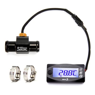 China Water Temp+Time+Volt In 1 Meter Motorcycle LED Display MINI 3 IN 1 Meter Motorcycle Voltmeter (Water Temp+Time+Volt) For Yamaha Honda Scooter Accessories for sale