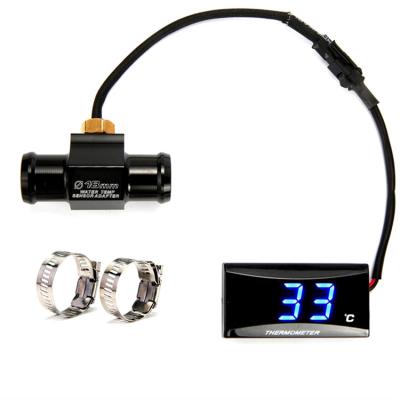 China DC 12V Motorcycle Water Temperature Meter Digital LED Engine Thermometer For Yamaha FZ16 BWS Pulsar Honda PCX NVX Click 125 150 Accessories for sale