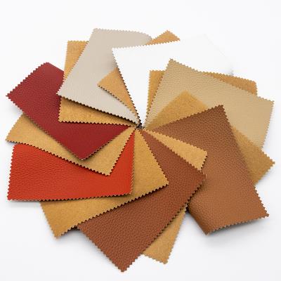 China Semi Abrasion-Resistant Italian PU Lychee Grain Faux Leather Bonded Backing For Sofas, Chair, Furniture for sale