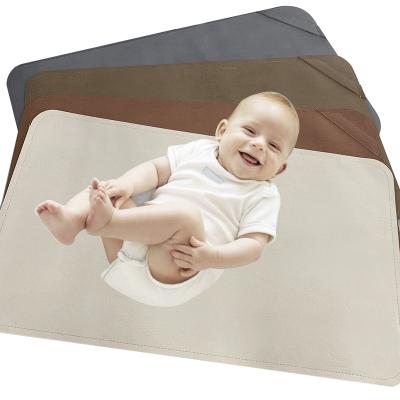 China Baby Waterproof Leather Portable Diaper Anti-bacteria BSCI Audit Factory Children 35*60cm Changing Pad 1.7MM Promotion for sale