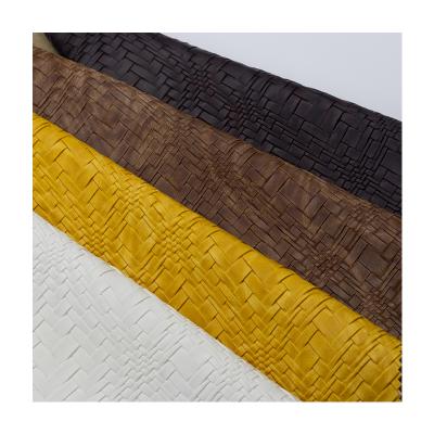 China Abrasion-Resistant Woven Pattern PVC Leatherette Fabric For Sofa Bag Upholstery Etc. for sale