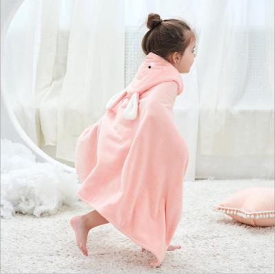 China Hot Selling Children's Velor Bath Towel Baby Bathrobe Hooded Cartoon Child Safe Large Embroidered Children's Bath Towel Coat for sale