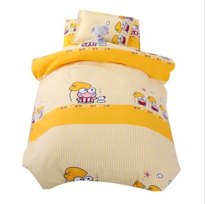 China Customized Wholesale Nondisposable Comforter Nondisposable Wholesale Customized Reactive Printing Children's Nap Cartoon Cotton Bedding Set for sale