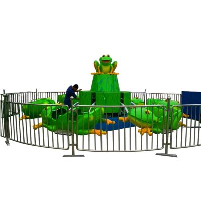 China FRP+steel Amusement Equipment Kids Rides 12 Seats Spinning Frog Pop Up Ride for sale