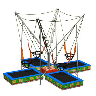 China Cheap hot sale amusement park kids bungee trampoline equipment galvanized steel tubing and springs bungee jumping machine for sale for sale