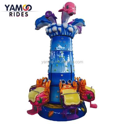 China FRP+steel kids ocean flying tower 6 seats drop tower rides jumping amusement equipment for sale for sale