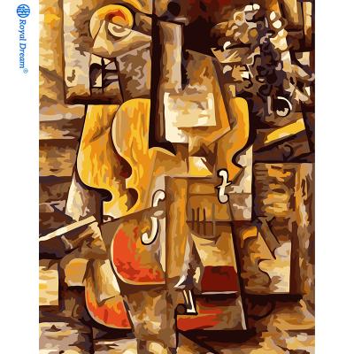 China ROYALDREAM Picasso modern diy violin oil digital acrylic painting by number canvas painting kit with frame for adults for sale