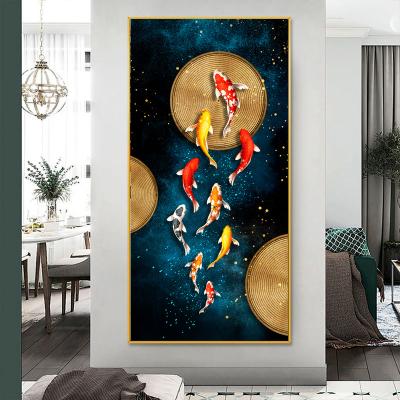 China Waterproof + Eco-friendly Large Size Modern Porcelain Abstract Handmade Crystal Wall Decor Painting for sale