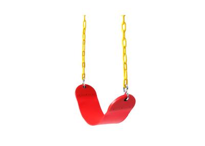 China Red Kids Garden EVA Commercial Belt Swing Seat , Outdoor Flexible Children Swing With Chains for sale