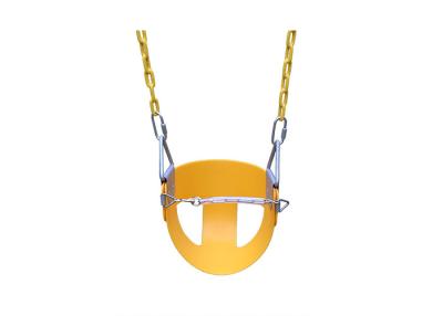 China Heavy Duty Kids Bucket Swing , Toddler Half Bucket Swing With Coated Chains for sale