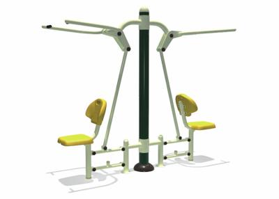 China Customized Outdoor Fitness Equipment Double Sitting Push Galvanized Pipe Fitness For Adult for sale