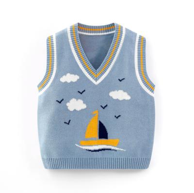 China Baby Knitted Sleeveless Top Toddler Anti-pilling Cardigan Unisex Child Anti-pilling Knit Cotton Vest for sale