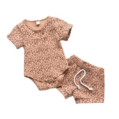 China Unisex Newborn Infant Short Set Soft Soft Toddler T-shirt Baby Leopard Dressing Equipment Clothing for sale