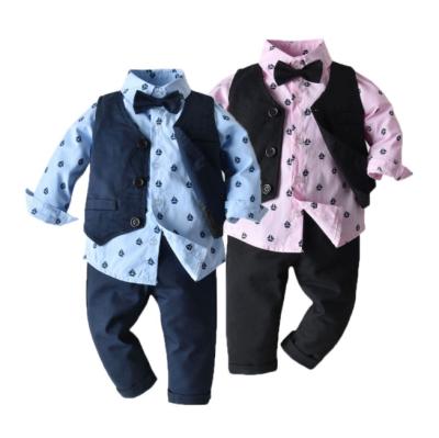 China Soft/Durable Formal Suit Soft/Durable Toddler Baby Boys Outfit Set Autumn Kid Children Gentleman Wedding Shower Party Clothes Wear For Boys for sale