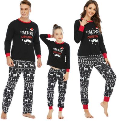 China Christmas Sustainable Family Winter Cotton Matching Long Sleeve Pants Loungewear Pajamas Outfit Sets Christmas Family Pajamas Sleepwear for sale