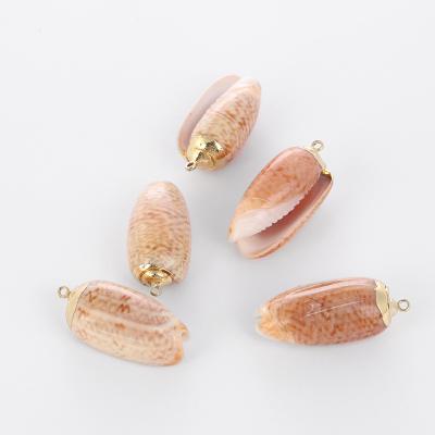 China Factory direct sales of vintage natural conch shell opening small conch gold conch edge shell diy shell gold accessories for sale