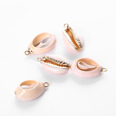 China Wholesale Vintage Gold Plated Natural Shell Conch Materials DIY Silver Plated Pendant Necklace Bracelet For Accessories for sale