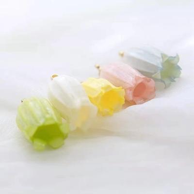 China Vintage Natural Dry Bellflower Flower Earring Resin Earring DIY Clear Accessories Cute Dangling Jewelry Real Plant for sale