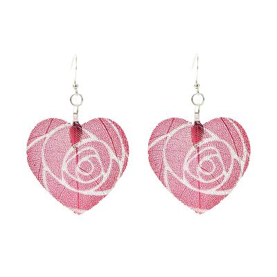 China Arca CLASSIC 2021 Santa Stain new wholesale leaf chandelier earrings stud leaf real heart-shape rose earrings for sale