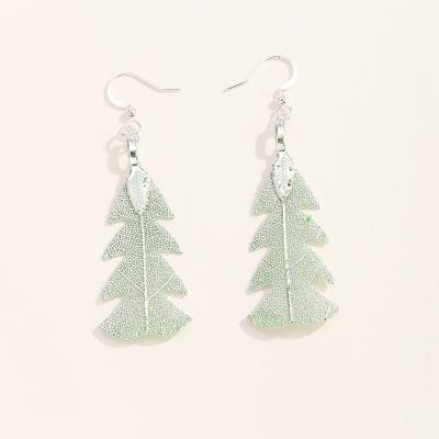 China New Spot Wholesale Arca CLASSIC Santa Chandelier Earrings Stud Real Leaf Christmas Tree Creative Small Earrings For Women for sale