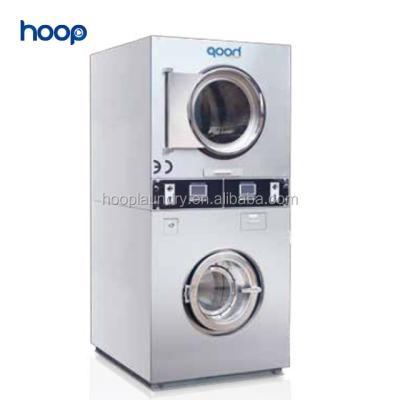 China Industrial Commercial Laundromate Automatic Stacked Washer And Dryer Laundry Washing Machines For Lavadora Laundromat for sale