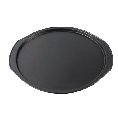 China Carbon Steel Pizza Pan Sustainable Non Stick Pizza Tray Easy To Hold With Handle for sale