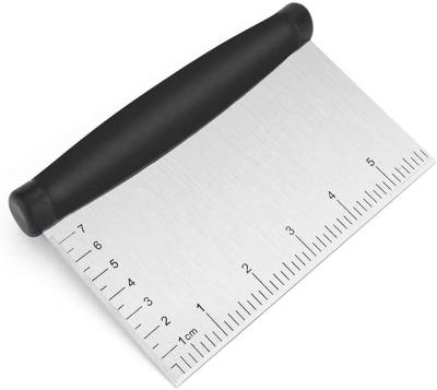 China Sustainable Universal Stainless Steel Dough Scraper / Cleaver / Pastry Cutter With Contoured Handle, 16.6x10.2cm for sale