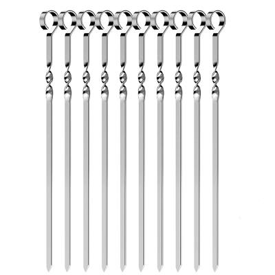 China High Quality Easily Cleaned Barbecue Kebab Stainless Steel Corner Skewers With Cutting Edge for sale