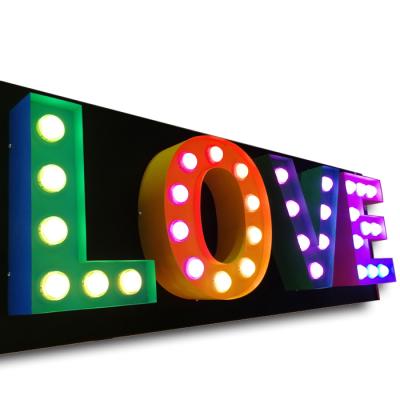 China Outdoor Buildings RGB Alphabet Letter Led Big Love Marquee Sign Lighting Love Letter Led for sale