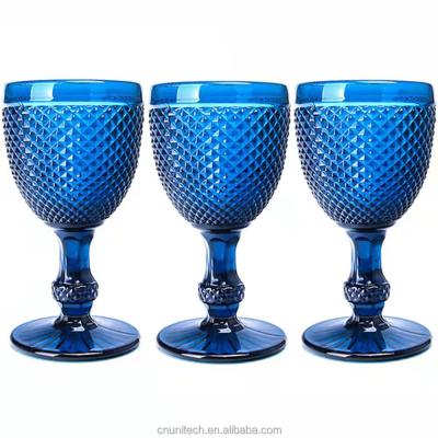 China Factory Wholesale OEM/ODM Minimalist Hot Sale Unique Wedding Luxury Glassware Crystal Vintage Goblets Colored Goblet for sale