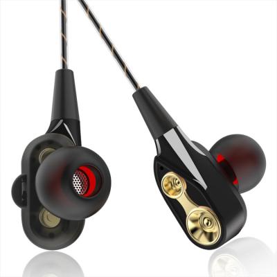 China 2021 new hot-selling In-ear dual-motion coil subwoofer wire-controlled headphones with microphones for wired headphones for sale