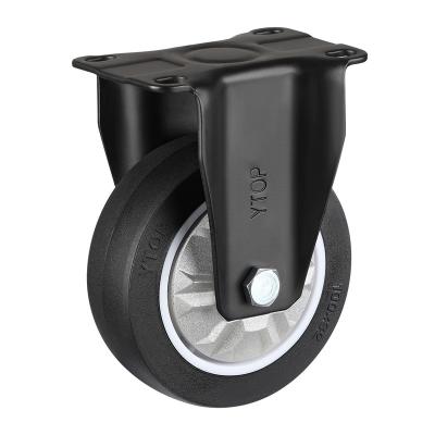 China Extra Heavy Duty 2.5 Inch 3 Inch 4 Inch 5 Inch Caster Wheel Black PU Caster Wheel For Fixed Furniture And Industrial for sale