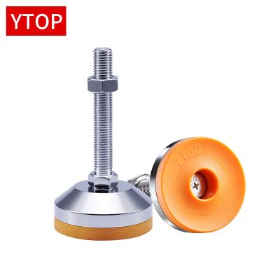 China YTOP M12X80mm Modern Adjustable Foot Cups 60mm Diameter TPU Non-slip Base Hinged Leveling Foot for sale