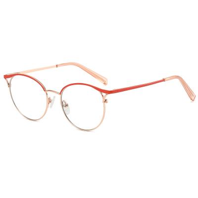 China New Design Factory Wholesale Myopic Prescription Reading Blue Light Blocking TR90 Crystal Optical Metal Eyeglasses Frame For Women for sale