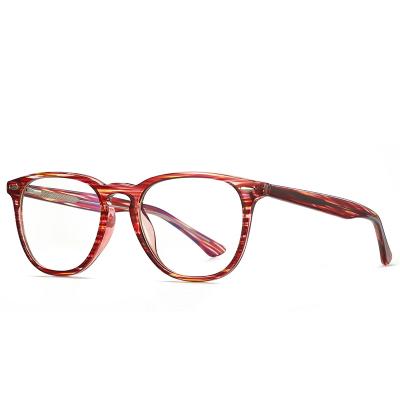 China 2021 Prescription Myopic Reading Glasses TR90 Temple Women Fashion Glasses Eyewear Anti Blue Light Wood Grain Nits Marco Clear Optical Sight for sale