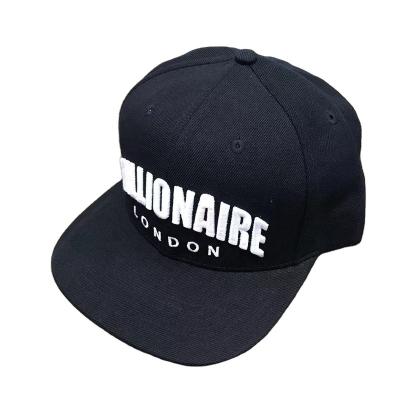 China Custom COMMON Black Wool-Acrylic 3D Blow Back Embroidery Logo Topi Yupong Snapback Hat Youpong Snapback Hat Flat Brim Baseball Hat for sale