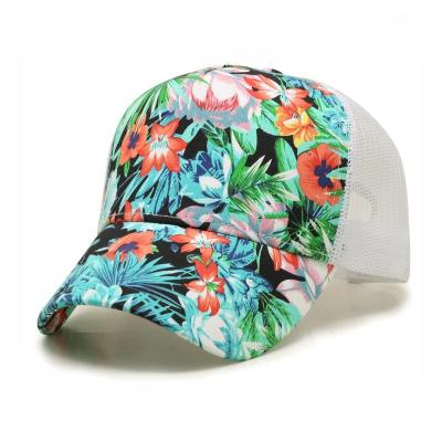 China JOINT custom printing caps and pattern fabric and mesh fabric snapback hip pop 5 panels curved brim caps with plastic 7 hole snap adjuster for sale