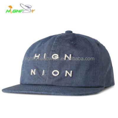 China breathable & High quality custom waterproof 6 panel embroidery denim ball cap, unstructured snapback hat for sale