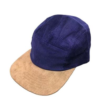 China Bill Blank Corduroy And Suede five panel camping hat Unconstructed 5 panel custom flat hat wholesale for sale