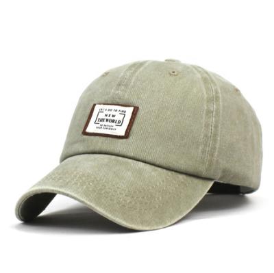 China High Quality Woven Dad Hat 6 Panel Logo Plain Unstructured Baseball Cap COMMON Khaki Cotton Washed Label For Unisex for sale