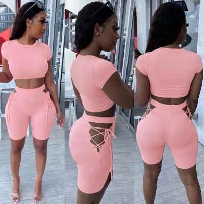 China 2021 Breathable Custom Logo Women Jogger Sets Women Sets Yoga Summer Shorts Two Piece Outfit 2 Piece Set Women for sale