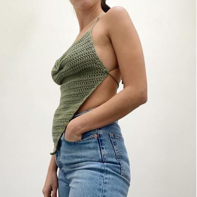 China 2021 Summer Breathable Soild Knitted Crop Top Strapless Women Vest Tank Top for sale