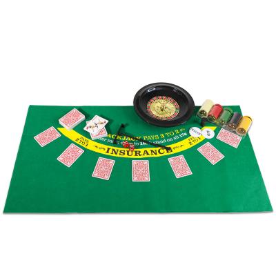 China EASTOMMY 4-in-1 Plastic Gambling Game Set, Roulette Wheel Game Set for sale